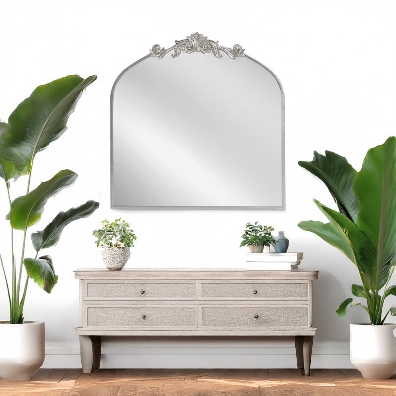 Artekko Dia Ασημί Μεταλλικός Καθρέπτης Τοίχου (80x3x80)cm