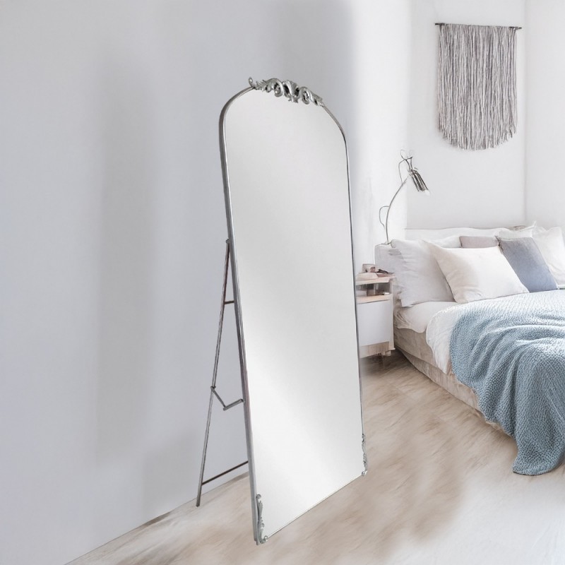 Artekko Dia Ασημί Μεταλλικός Καθρέπτης Δαπέδου και Τοίχου (72.5x4.5x181)cm