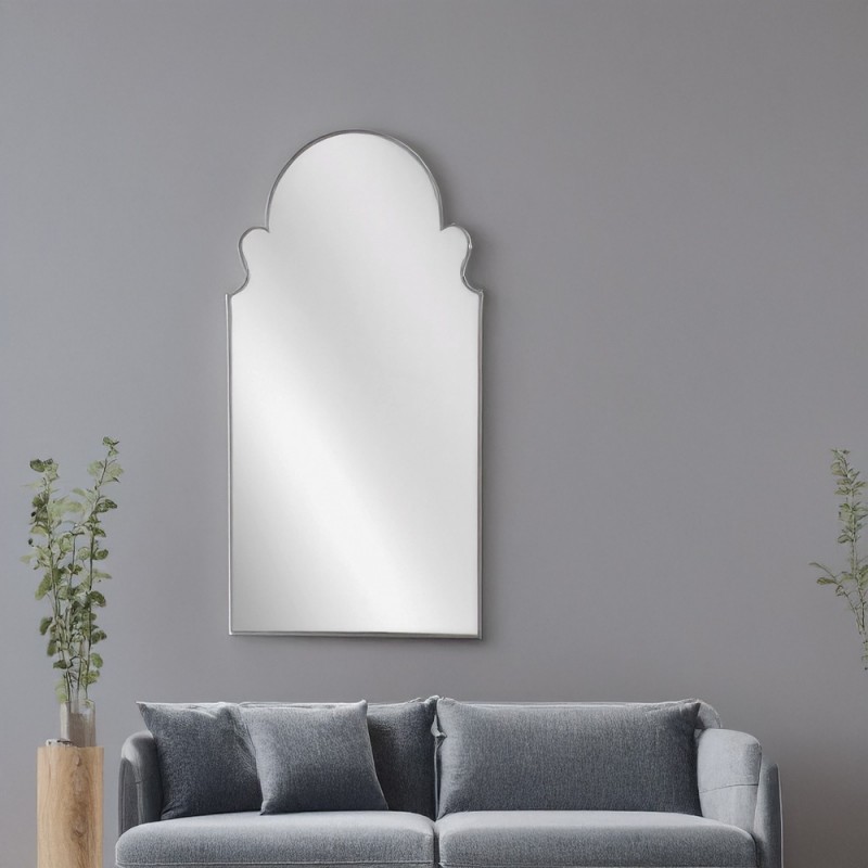 Artekko Dia Ασημί Μεταλλικός Καθρέπτης Τοίχου (70x2.5x130)cm