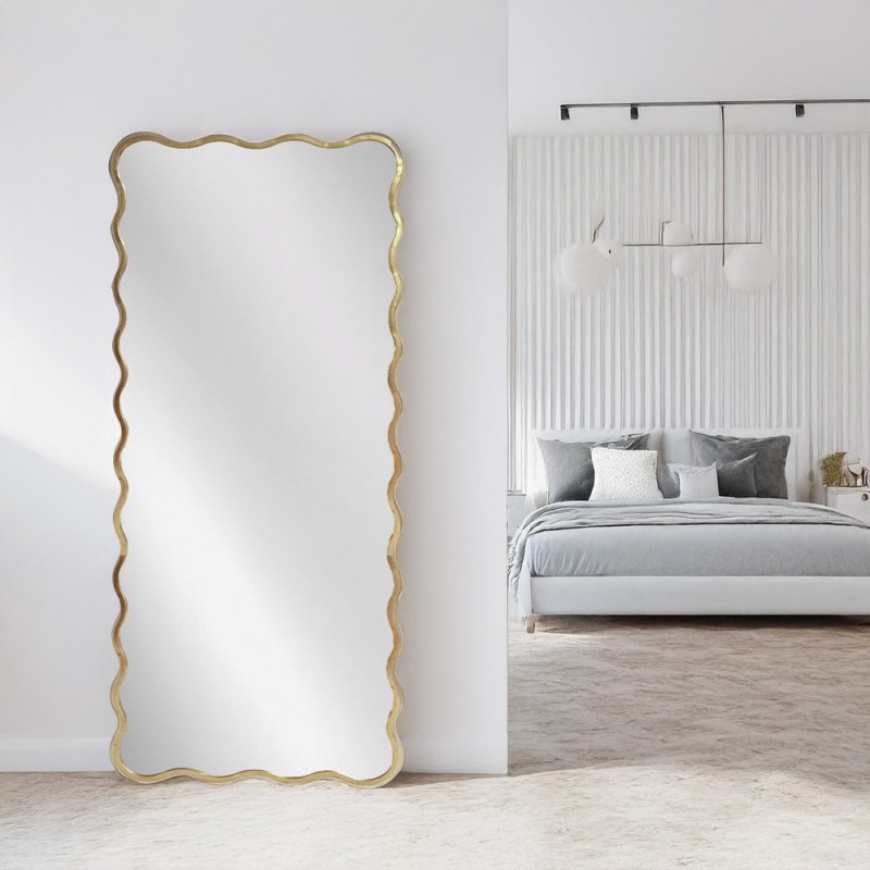 Artekko Dia Χρυσός Μεταλλικός Καθρέπτης Τοίχου (80x2.5x180)cm