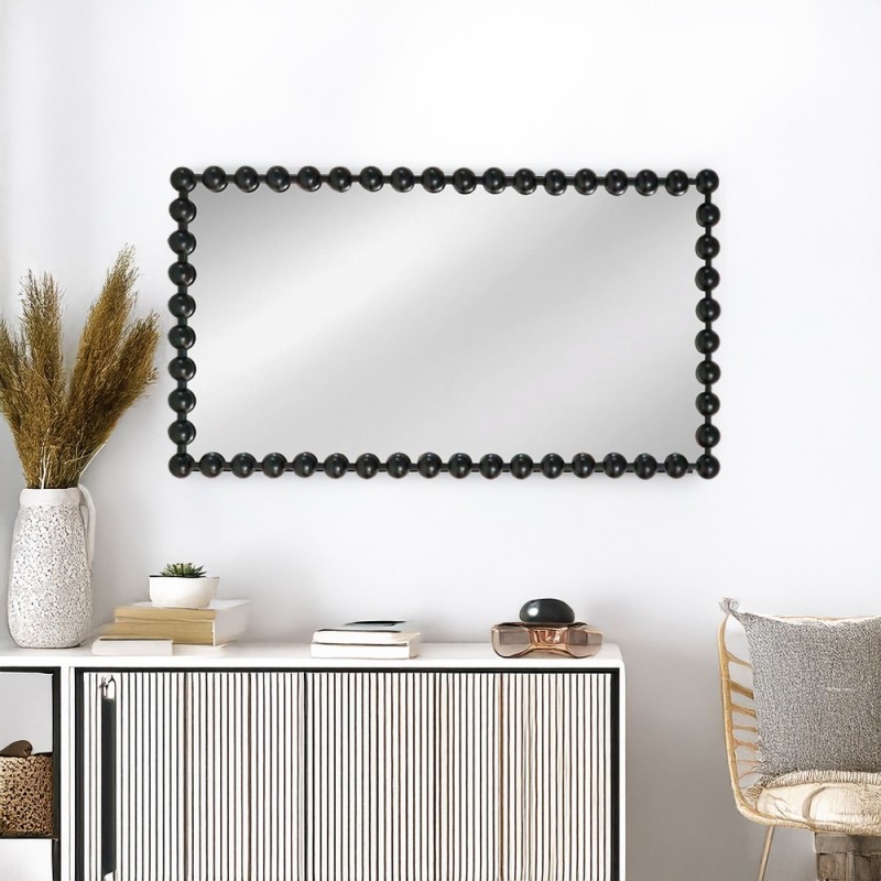 Artekko Dia Μαύρος Μεταλλικός Καθρέπτης Τοίχου (60x4.5x110)cm