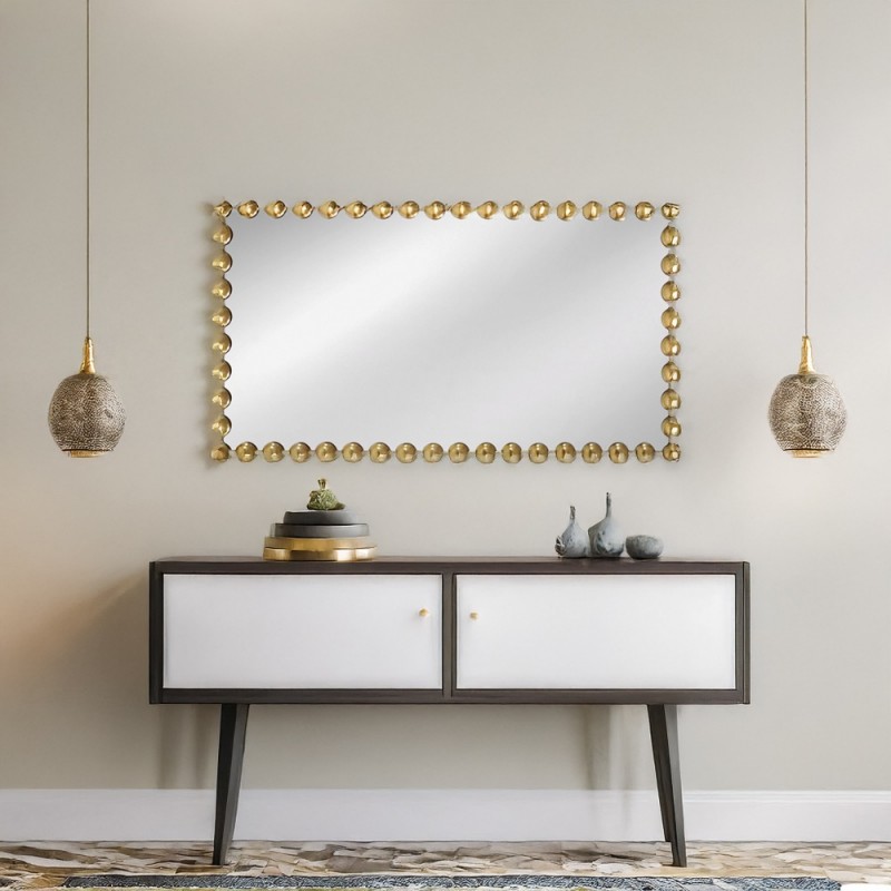 Artekko Dia Χρυσός Μεταλλικός Καθρέπτης Τοίχου (60x4.5x110)cm