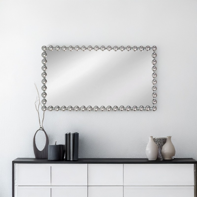 Artekko Dia Ασημί Μεταλλικός Καθρέπτης Τοίχου (60x4.5x110)cm