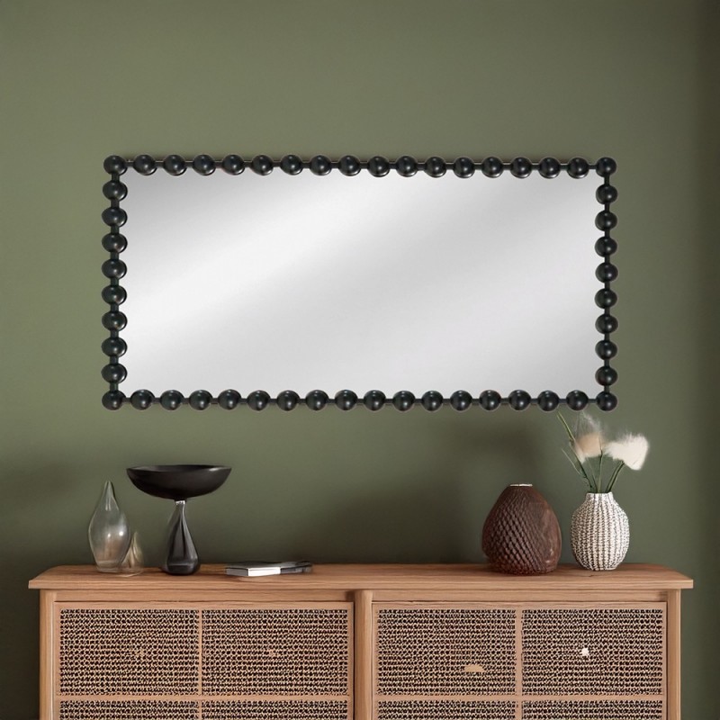 Artekko Dia Μαύρος Μεταλλικός Καθρέπτης Τοίχου (70x4.5x130)cm