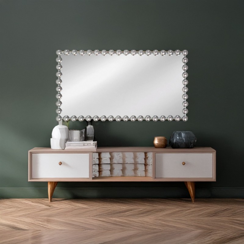 Artekko Dia Ασημί Μεταλλικός Καθρέπτης Τοίχου (70x4.5x130)cm