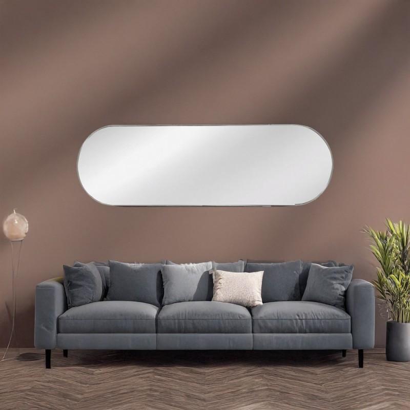 Artekko Dia Ασημί Μεταλλικός Καθρέπτης Τοίχου (50x1.5x160)cm