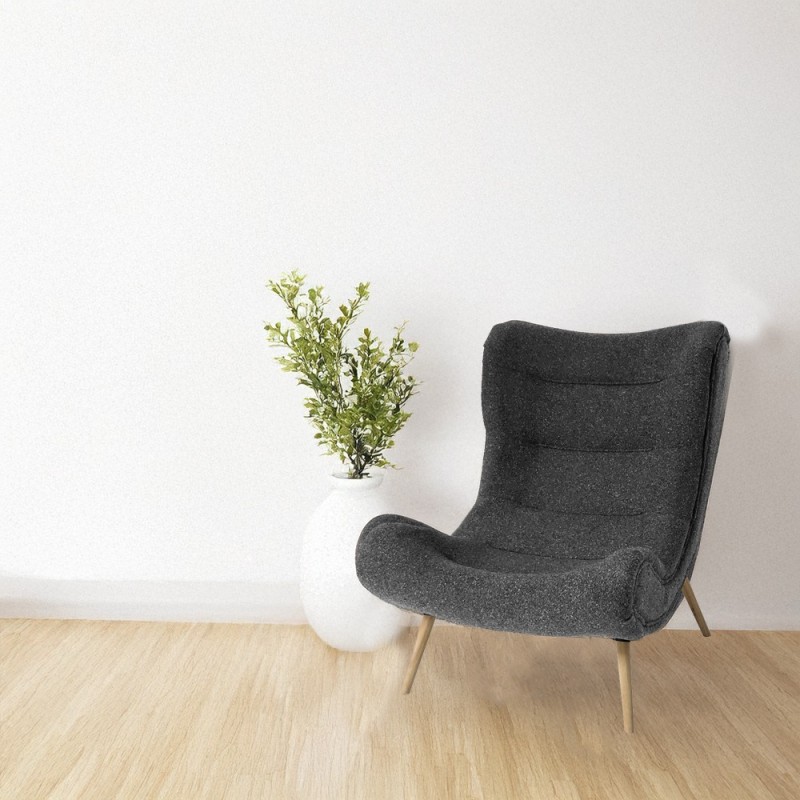 Artekko Cloud Σκούρη Γκρι Υφασμάτινη Μπουκλέ Πολυθρόνα (97x80x100)cm
