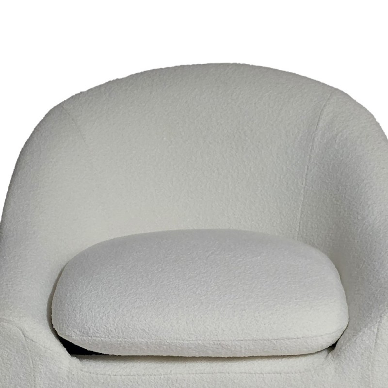 Artekko Cloud Λευκή Υφασμάτινη Μπουκλέ Πολυθρόνα (76x76x71)cm