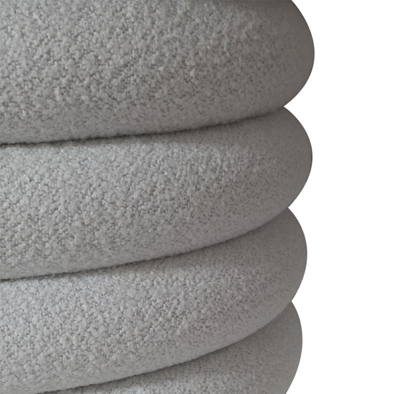 Artekko Cloud Λευκό Υφασμάτινο Μπουκλέ Σκαμπό με Αποθηκευτικό Χώρο (59x59x40)cm