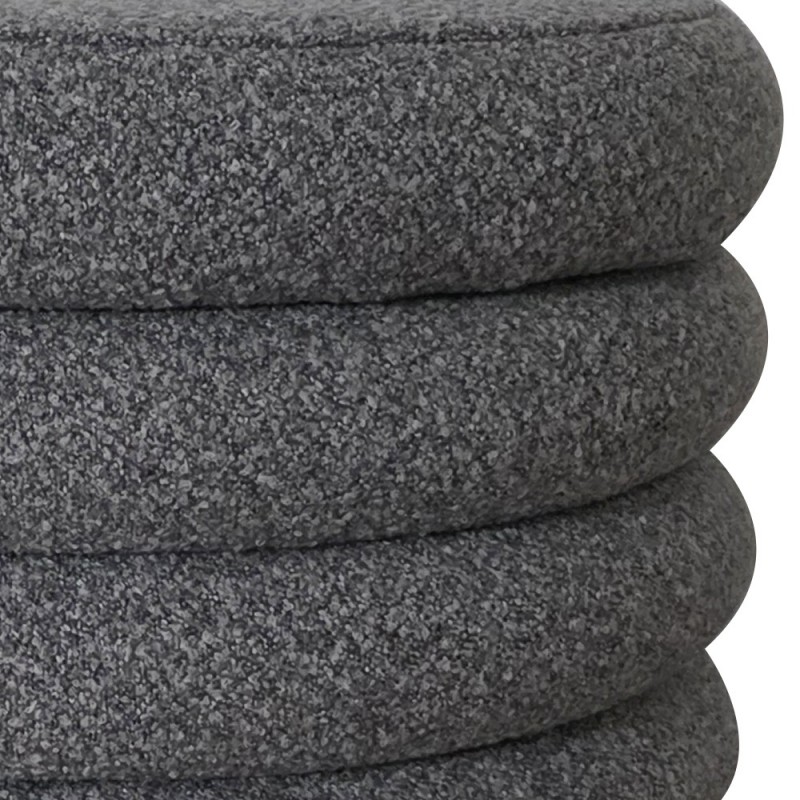 Artekko Cloud Γκρι Υφασμάτινο Μπουκλέ Σκαμπό με Αποθηκευτικό Χώρο (59x59x40)cm