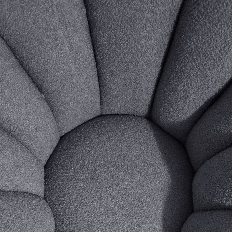 Artekko Cloud Γκρι Υφασμάτινη Μπουκλέ Περιστρεφόμενη Πολυθρόνα (98x97x69)cm