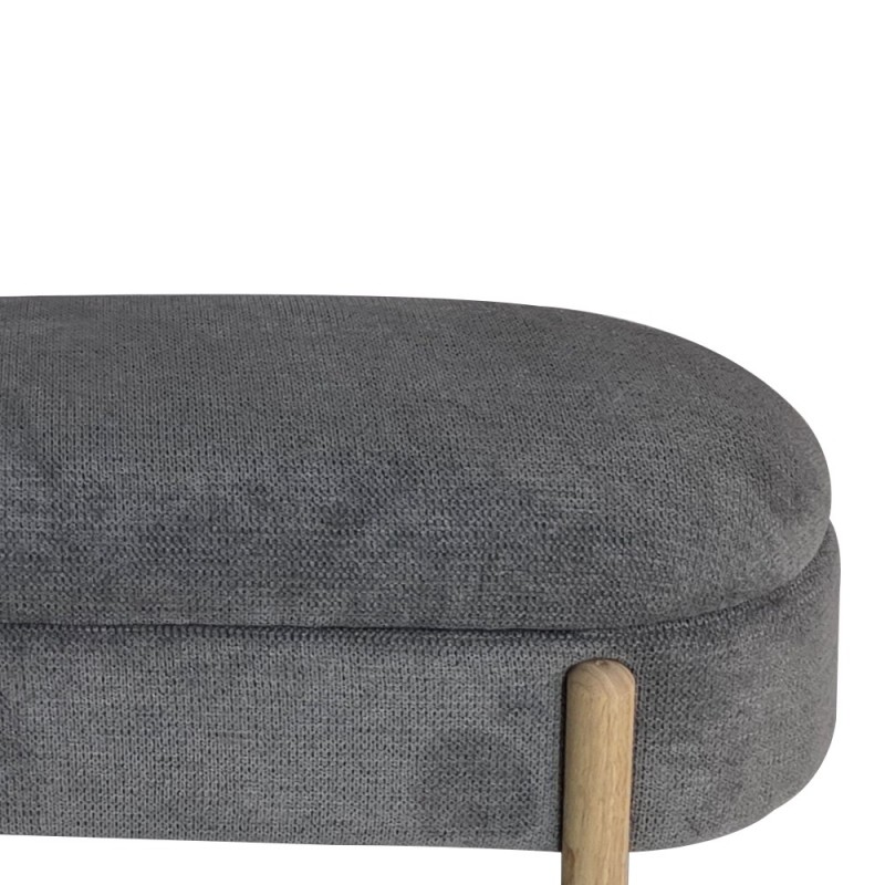 Artekko Cloud Γκρι Υφασμάτινο Σκαμπό Ταμπουρέ με Αποθηκευτικό Χώρο (108x41x48)cm