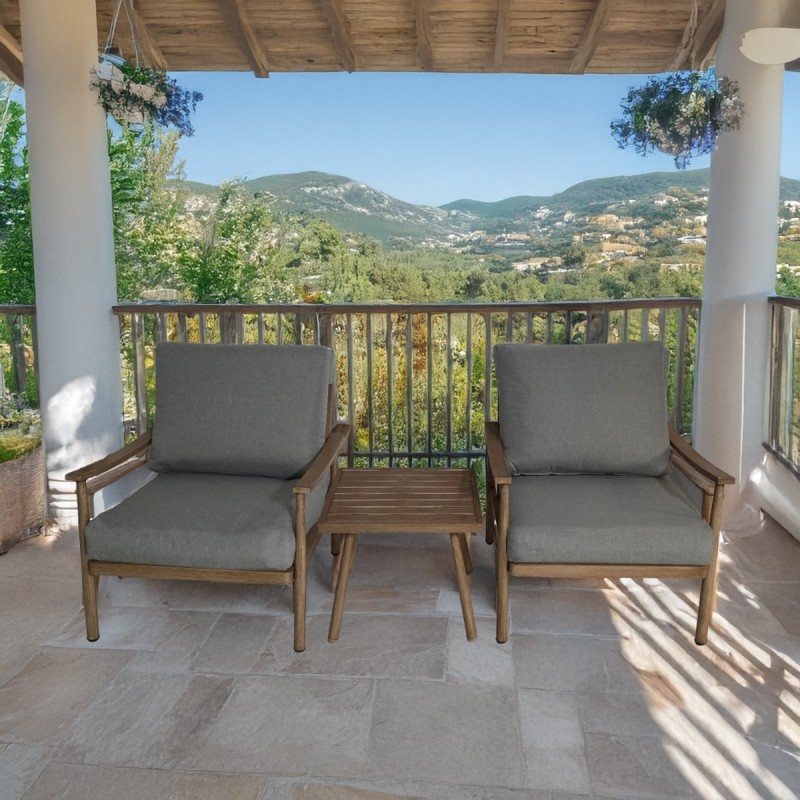 Artekko Alu Σετ Κήπου 3 Τεμαχίων 2x Πολυθρόνες (70x77x72)cm, και Τραπέζι (50x50x44)cm