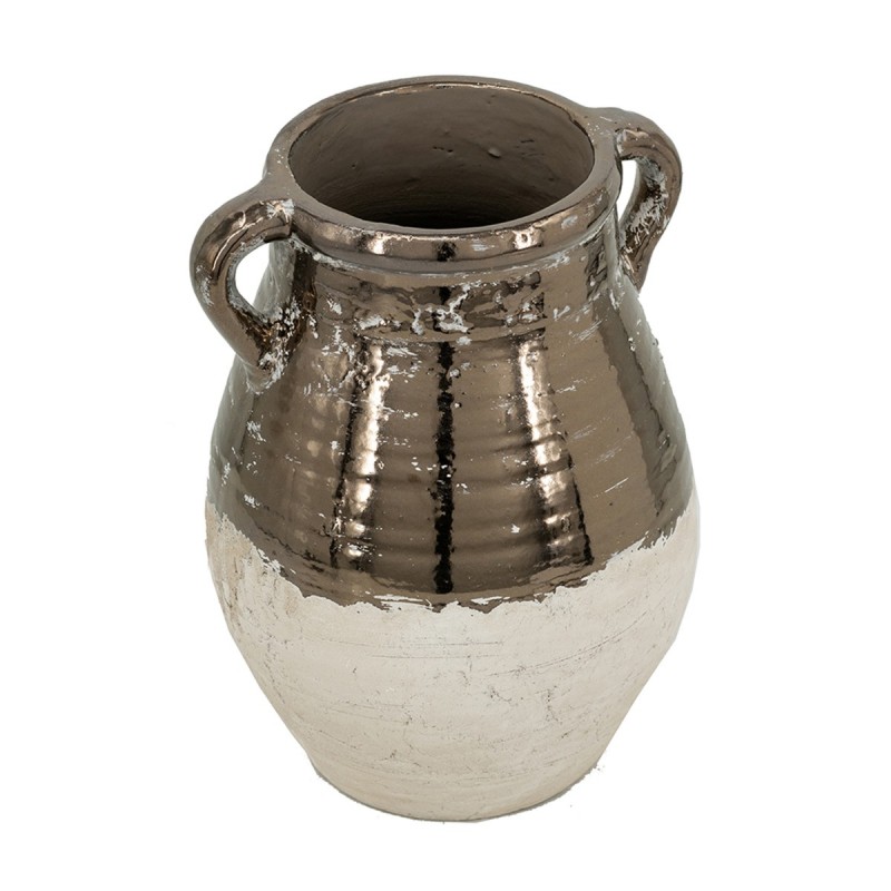 Artekko Candia Βάζο από Τερακότα σε Μπρονζέ με Μπεζ (24.5x24.5x33)cm