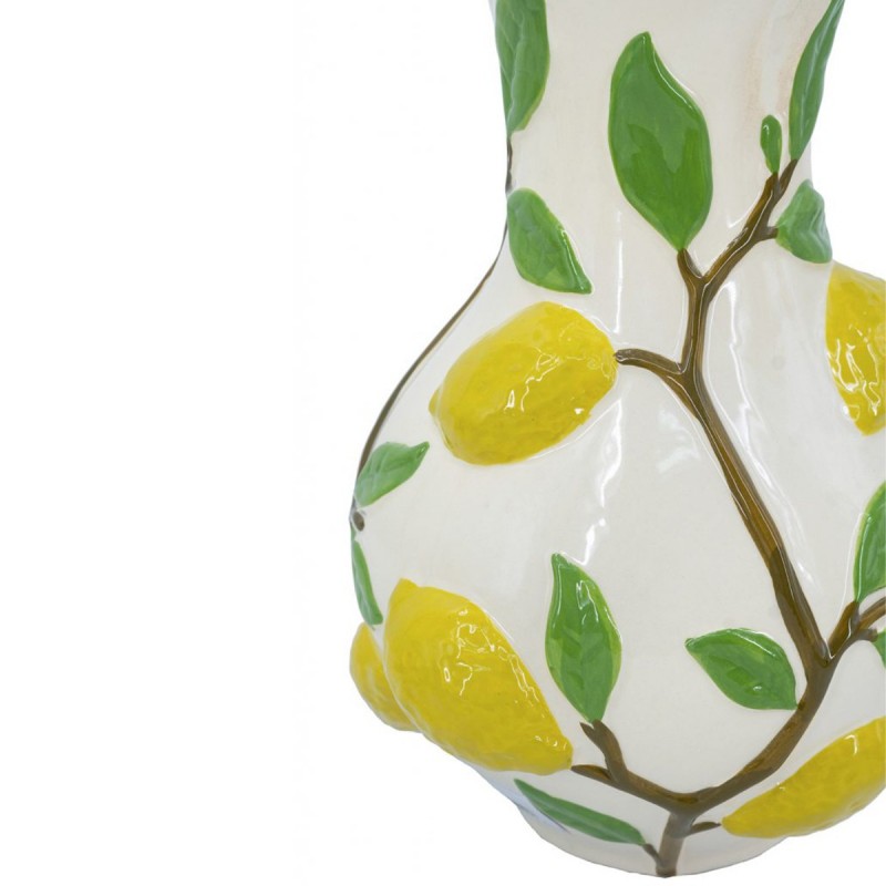 Artekko Lemon Εκρού Κεραμικό Βάζο με Λεμόνια (22.7x22.7x34.5)cm