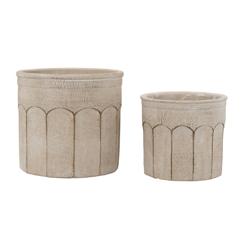 Artekko Cement Μπεζ Τσιμεντένια Κασπώ (19x19x18)cm 2pcs