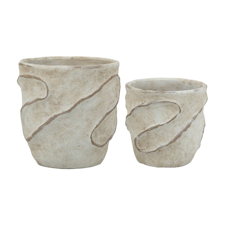 Artekko Cement Μπεζ Τσιμεντένια Κασπώ (18x18x18)cm 2pcs