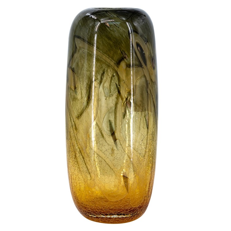 Artekko Sunset Γυάλινο Διακοσμητικό Βάζο σε Πορτοκαλί και Μαύρη Απόχρωση (14x14x34)cm