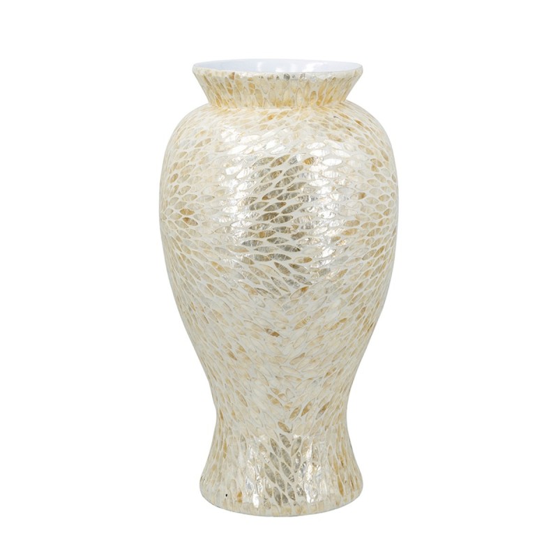 Artekko Ivory Εκρού Βάζο από Μπαμπού και Capiz (34x34x61)cm