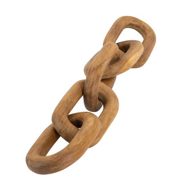 Artekko Woody Καφέ Διακοσμητική Αλυσίδα από Ξύλο Teak (68x12x3)cm