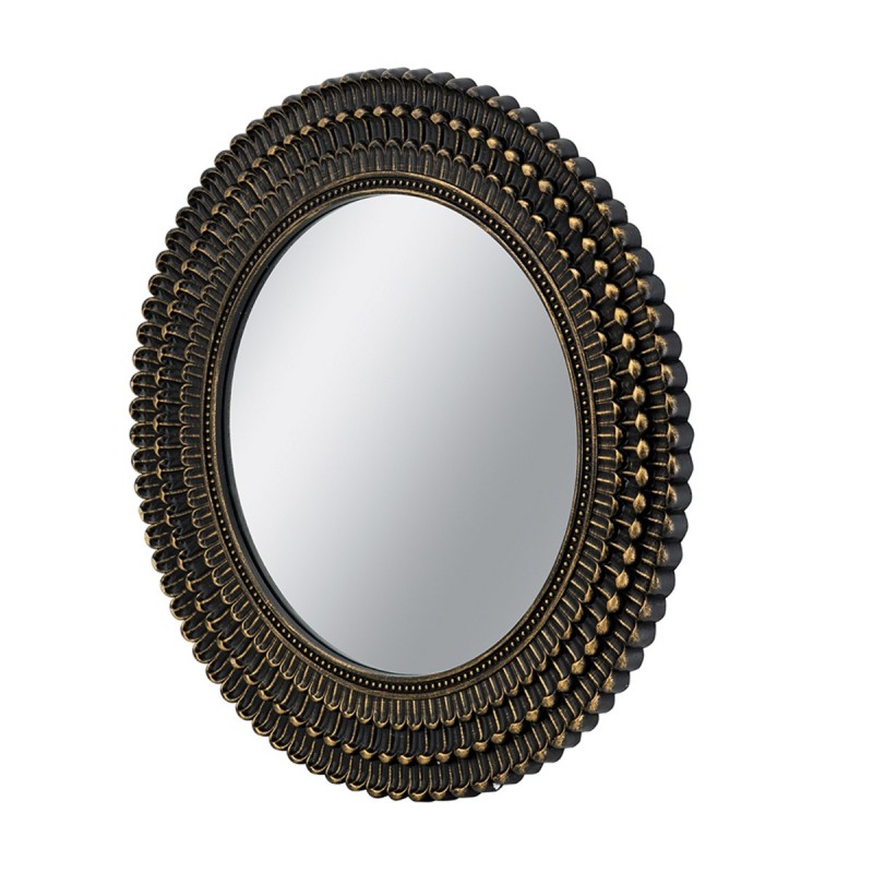 Artekko Mirror MDF Καθρέπτης Τοίχου σε Μαύρο με Χρυσό (67x3x67)cm