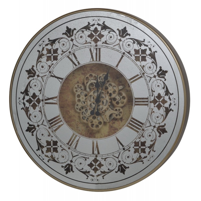 Artekko Clock Ρολόι Τοίχου με Καθρέφτη MDF Γυαλί Μπρονζέ (81.8x10.2x81.8)cm