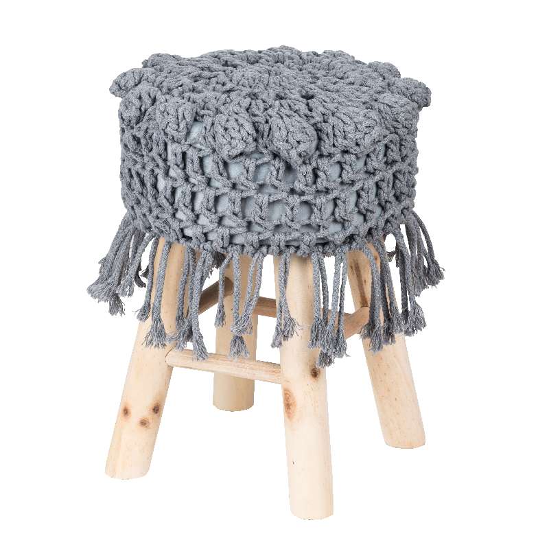 Σκαμπώ μικρό με χειροποίητο κάλυμμα