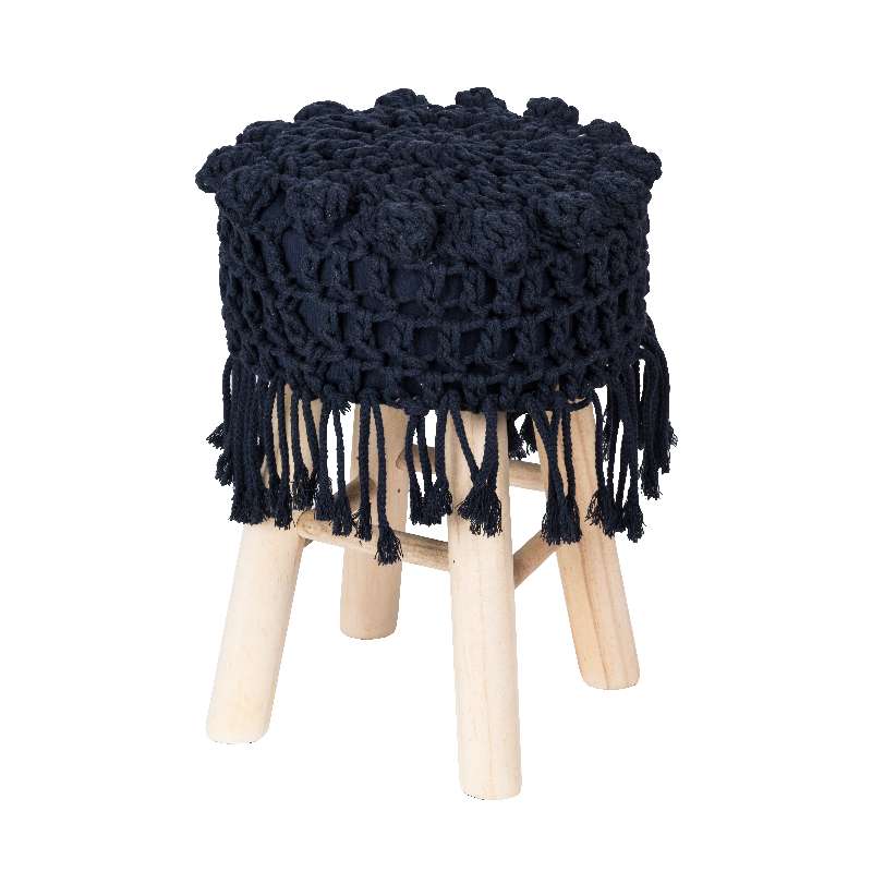 Σκαμπώ μικρό με χειροποίητο κάλυμμα