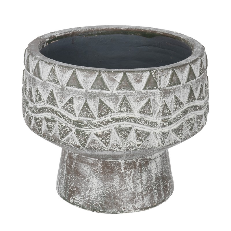 Artekko Pot Κασπώ από Τερακότα σε Γκρι Πατίνα (25x25x20.5)cm