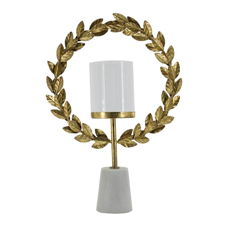 Artekko Lilia Κηροπήγιο με Μάρμαρο/Μέταλλο Χρυσό