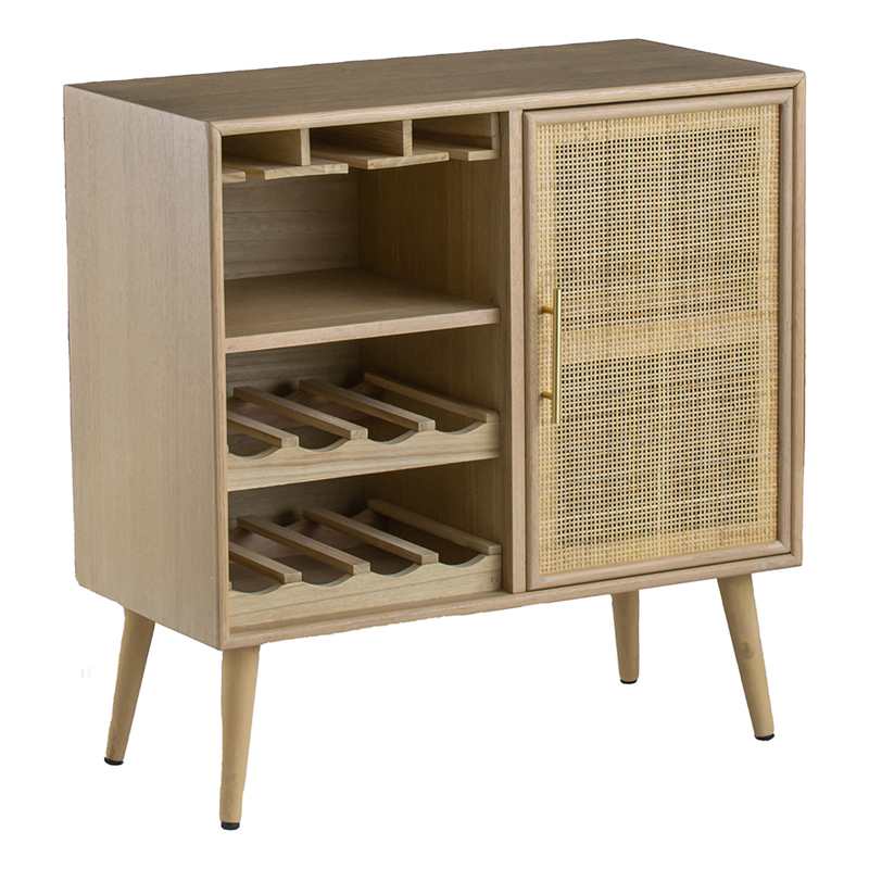 Μπουφές-κάβα ξύλινος φυσικού χρώματος με 1 πόρτα 75 X 36 X 78cm