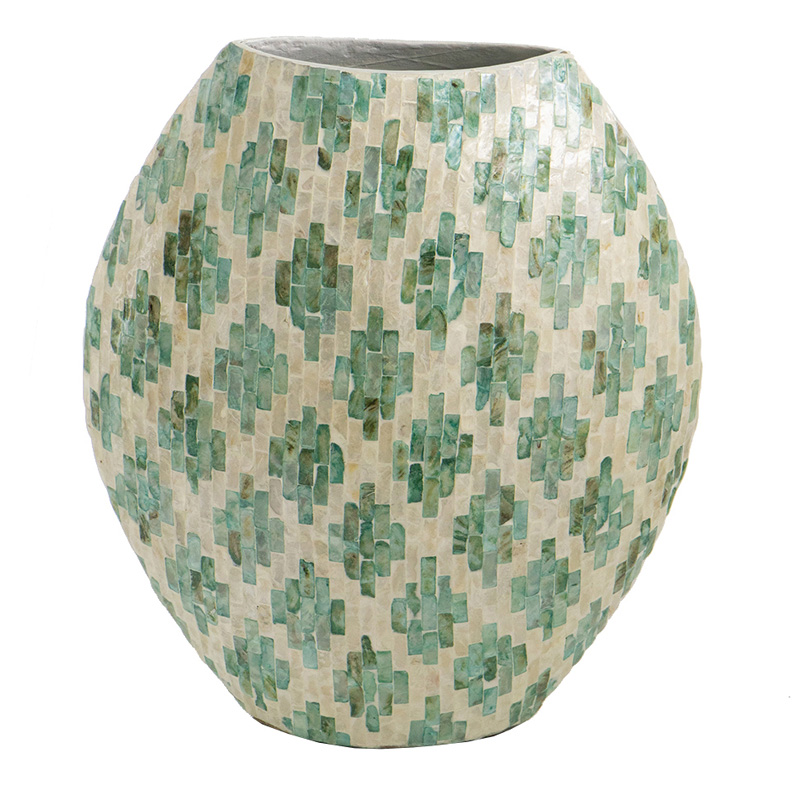 Βάζο με πράσινο μοτίβο μεγάλο 38X18X45