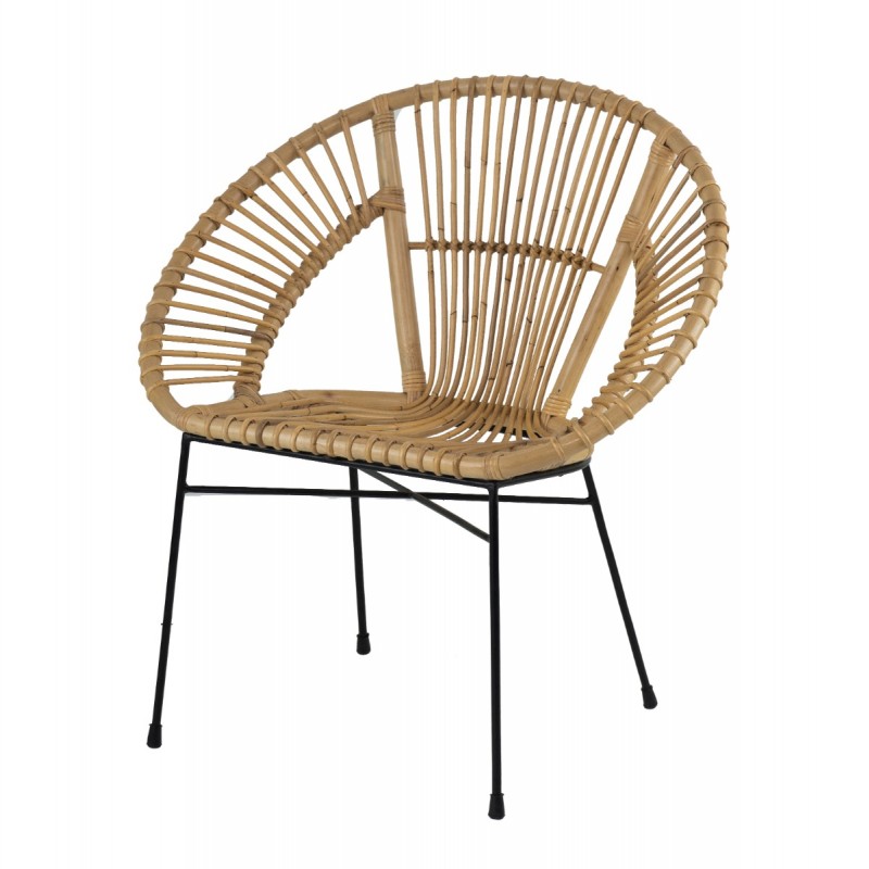 Artekko Chenoa Μεταλλική Καρέκλα με Μπαμπού σε Φυσική Απόχρωση
