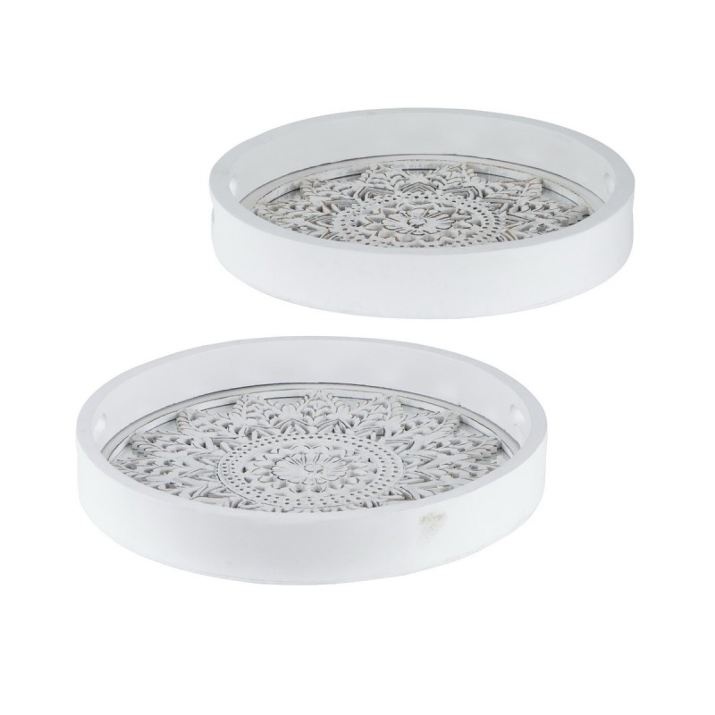 Artekko Tray Διακοσμητικός Δίσκος MDF Λευκό (45x45x6)cm