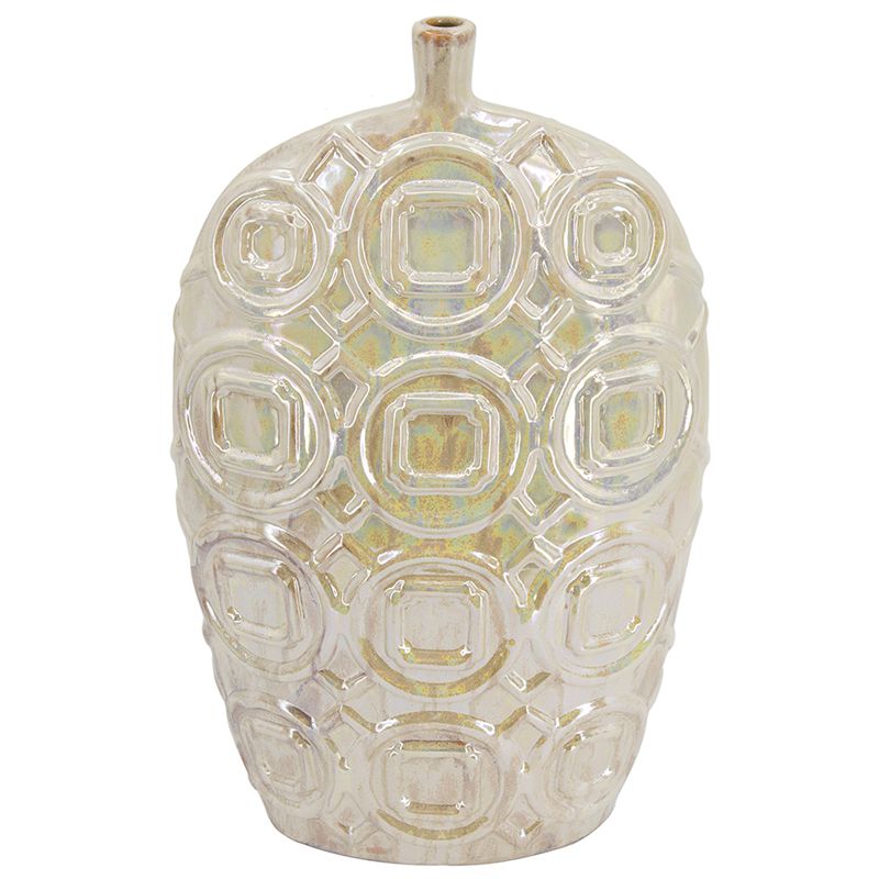 Βάζο Κεραμικό Ανθοδοχείο σε Κρεμ Λευκό Χρώμα (30,5x14x51)