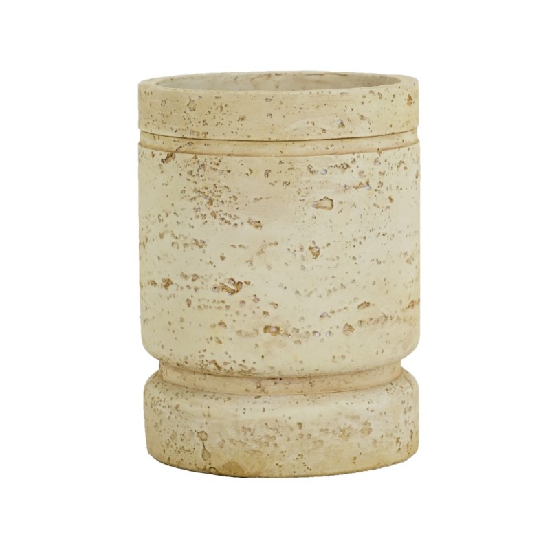 Artekko Planter Μπεζ Τσιμεντένιο Κασπώ (13x13x17.5)cm