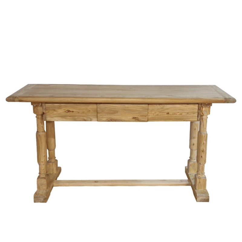 Artekko Deus Μασίφ Ξύλινη Κονσόλα σε Ανοιχτή Φυσική Απόχρωση (150x45x80)cm