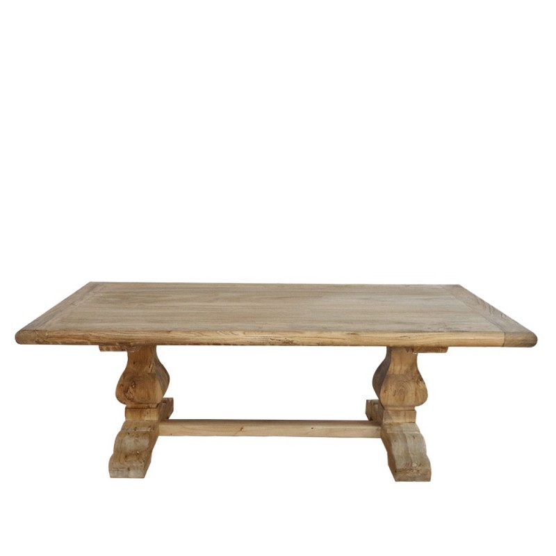 Artekko Deus Μασίφ Ξύλινο Τραπέζι Σαλονιού σε Ανοιχτή Φυσική Απόχρωση (130x70x45)cm