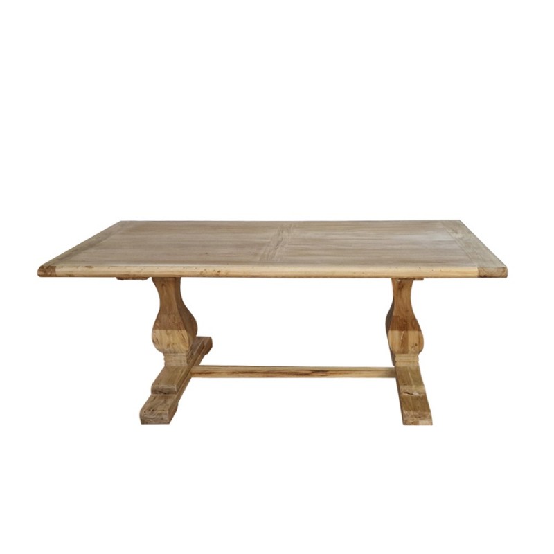 Artekko Deus Μασίφ Ξύλινη Τραπεζαρία με 2 Προεκτάσεις των 40cm σε Ανοιχτή Φυσική Απόχρωση (200/280x100x78)cm