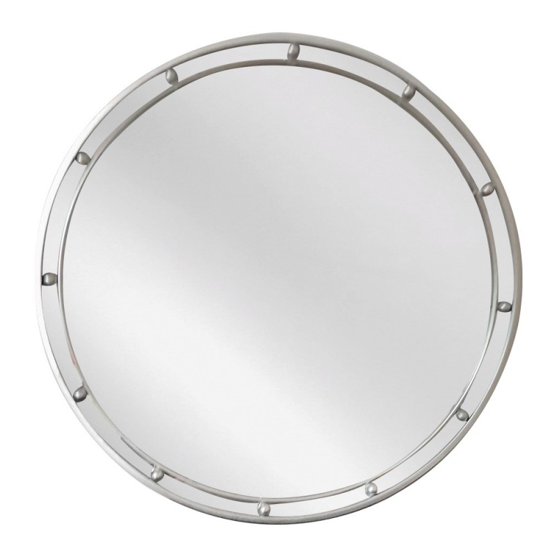 Artekko Dia Ασημί Μεταλλικός Στρογγυλός Καθρέπτης Τοίχου (80x3.5x80)cm