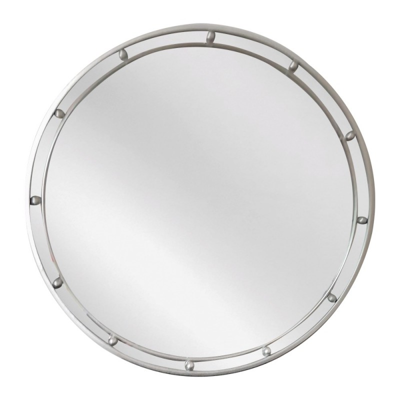 Artekko Dia Ασημί Μεταλλικός Στρογγυλός Καθρέπτης Τοίχου (60x3.5x60)cm