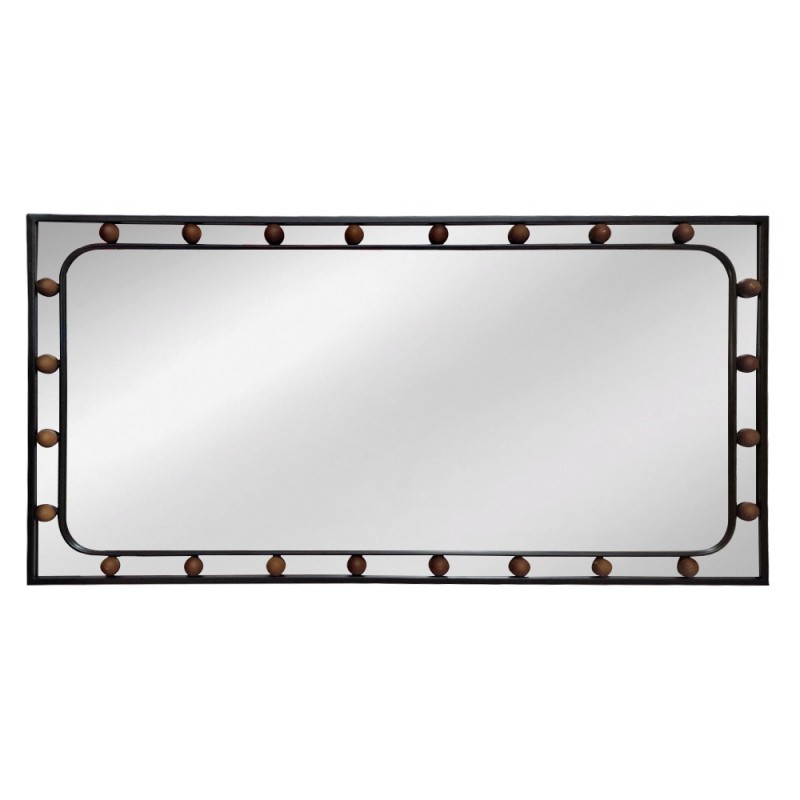 Artekko Dia Οριζόντιος Μαύρος Μεταλλικός Καθρέπτης Τοίχου (60x3x110)cm