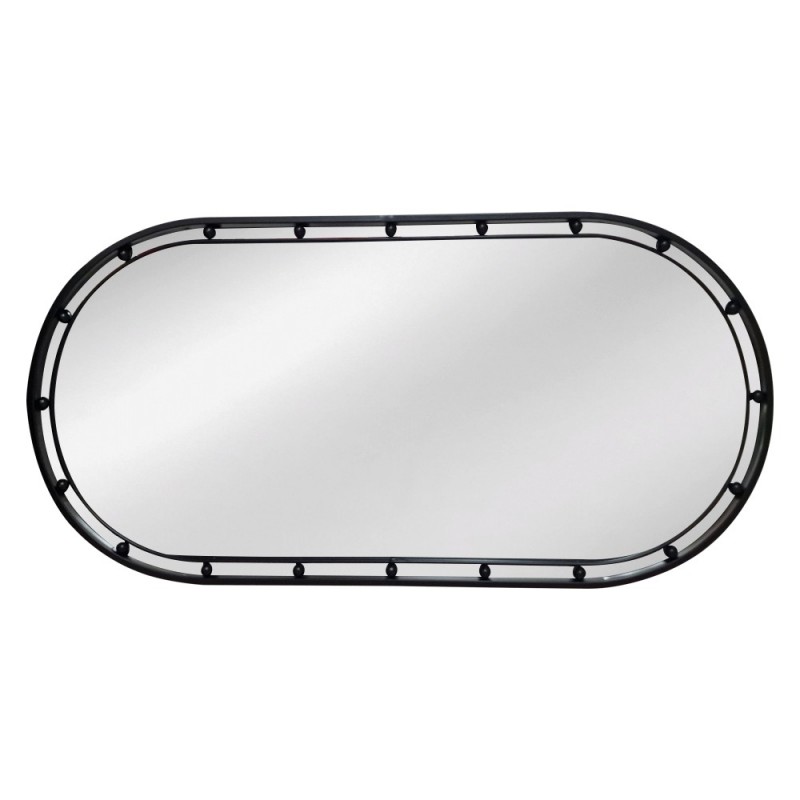 Artekko Dia Οριζόντιος Μαύρος Μεταλλικός Καθρέπτης Τοίχου (50x3.5x100)cm