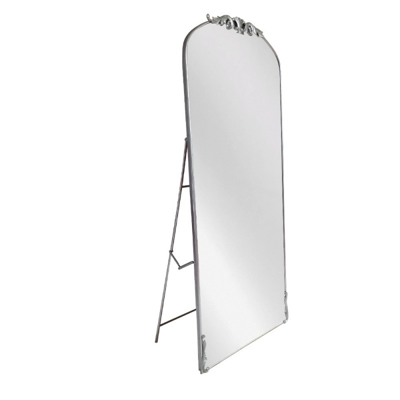 Artekko Dia Ασημί Μεταλλικός Καθρέπτης Δαπέδου και Τοίχου (72.5x4.5x181)cm