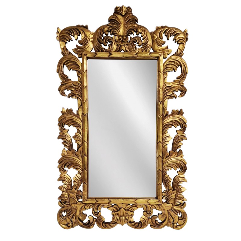 Artekko Mirroki Ξύλινος Χρυσός Σκαλιστός Καθρέπτης Τοίχου (150x100)cm