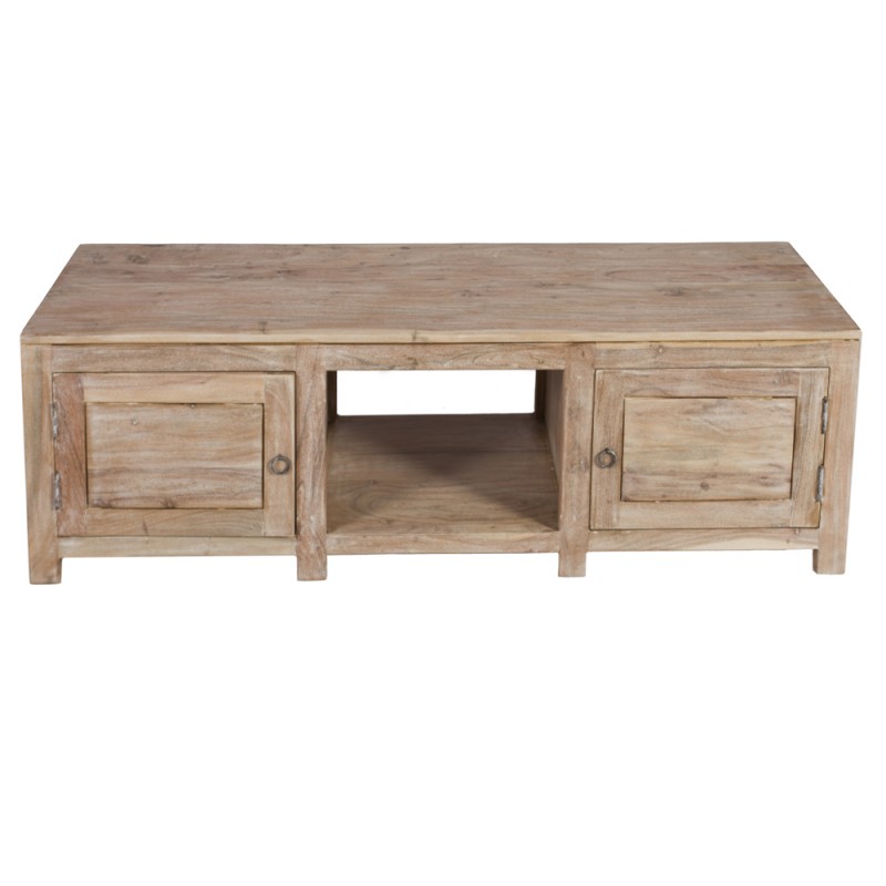 Artekko Apaittac Ξύλινο Μασίφ Έπιπλο Τηλεόρασης σε Λευκή Πατίνα (140x40x45)cm