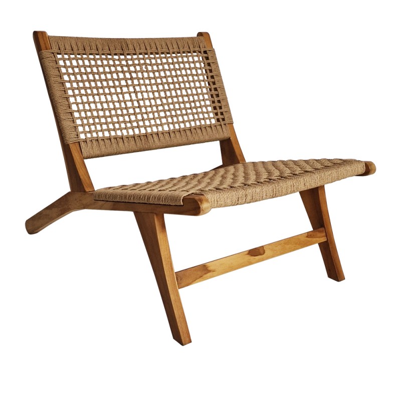 Artekko Lazzy Ξύλινη Καρέκλα με Σχοινί σε Φυσική Απόχρωση (61x100x70)cm