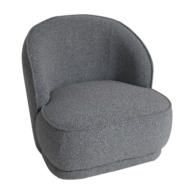 Artekko Cloud Γκρι Υφασμάτινη Μπουκλέ Πολυθρόνα (78x81x74)cm