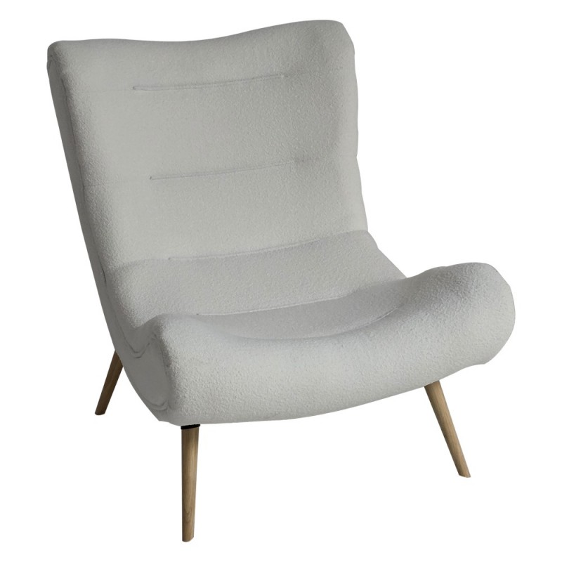 Artekko Cloud Λευκή Υφασμάτινη Μπουκλέ Πολυθρόνα (97x80x100)cm