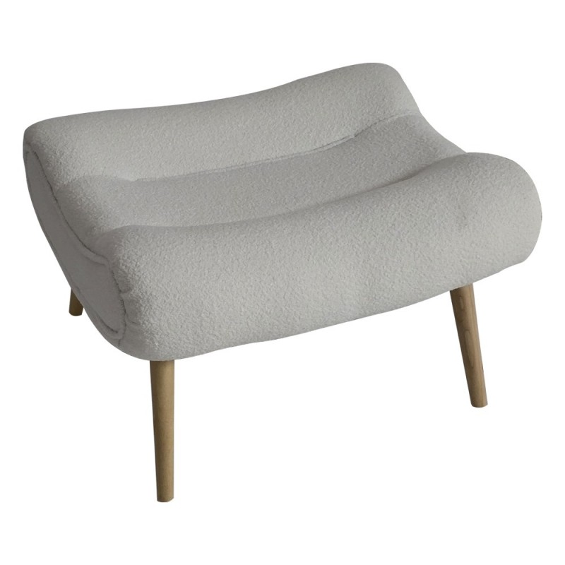 Artekko Cloud Λευκό Υφασμάτινο Μπουκλέ Υποπόδιο Σκαμπό (68x58x40)cm